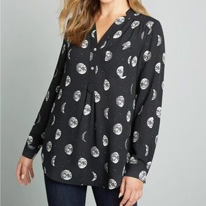 Modcloth Moons Back long sleeved tunic AKA Pam Breeze-ly Long Sleeve Tunic 3X